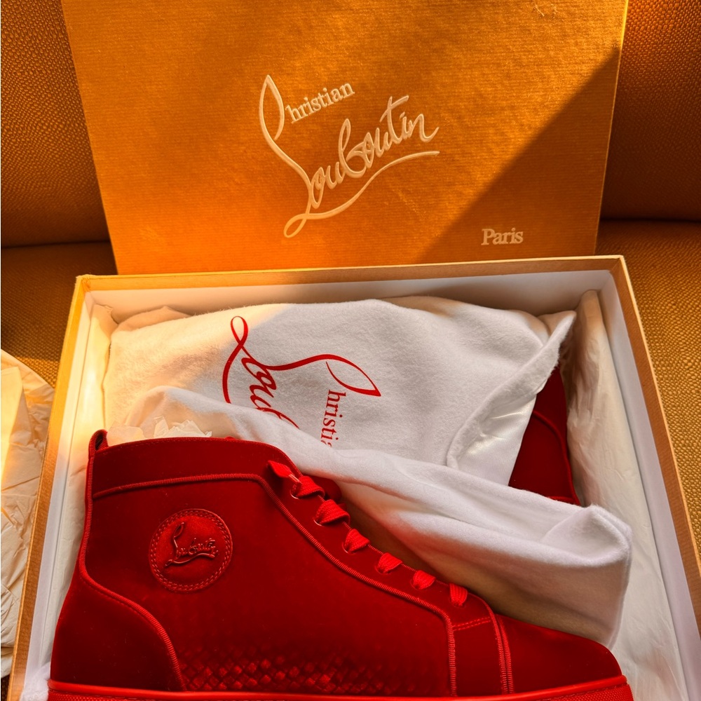 Christian Louboutin Red High-Top Sneakers